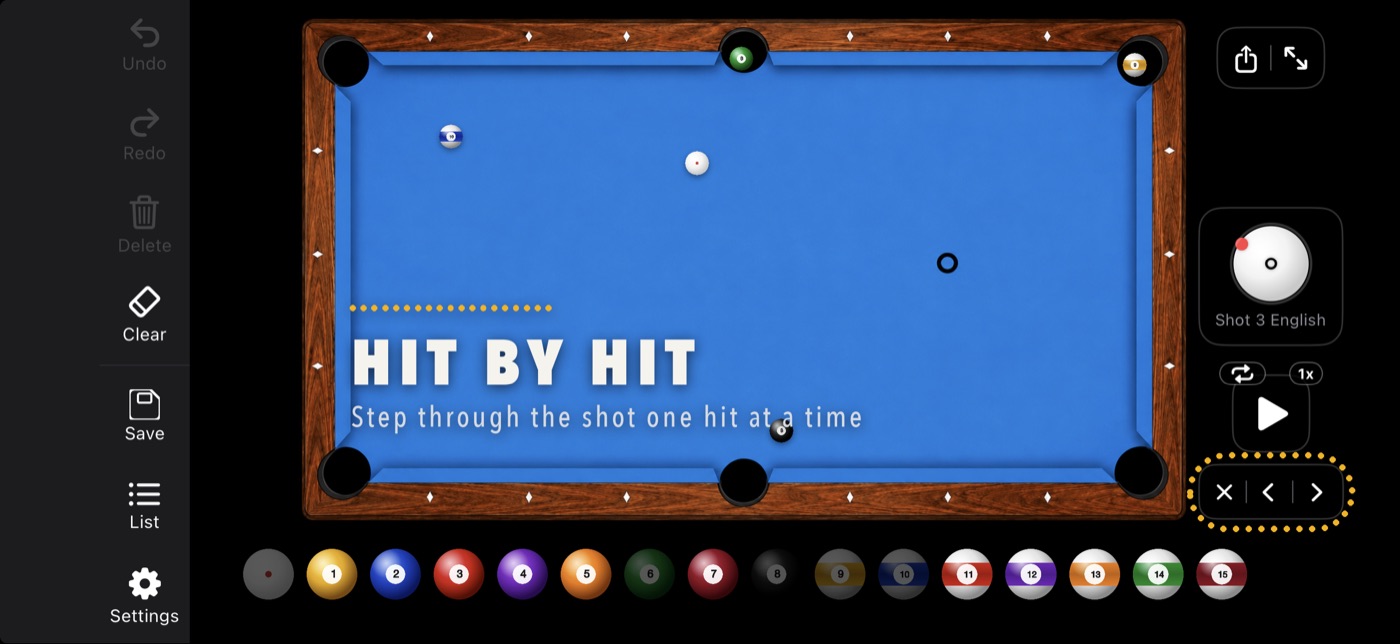 Stepping through a shot one hit at a time