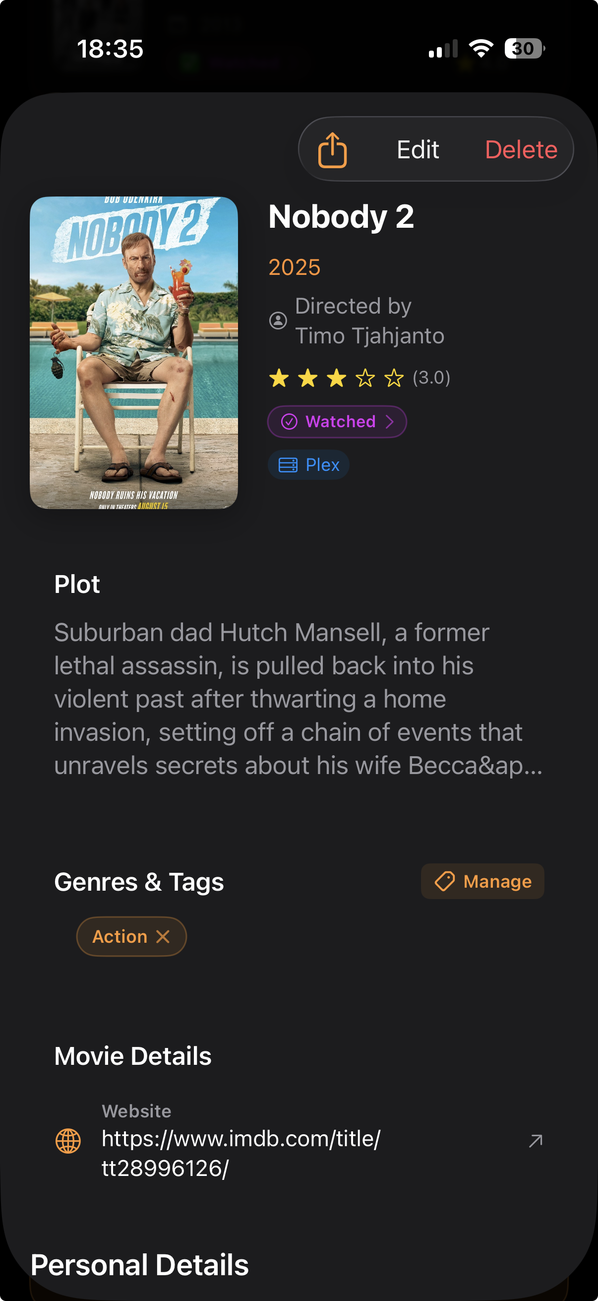 Movies detail screen